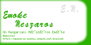 emoke meszaros business card
